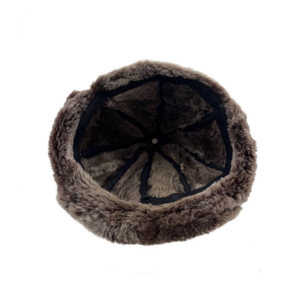 Shearling Sheepskin Leather Trapper Hat Aviator Hat | Winter Hat | Russian Hat - Picture 6 of 7